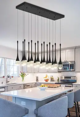 14 Lights Black Raindrop Chandelier Lighting for Dining Living Room