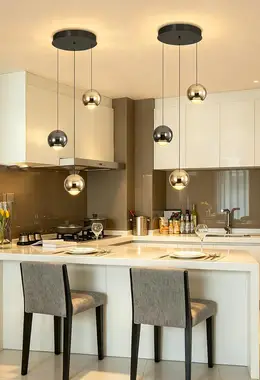 3-Light Modern Black Gold Pendant Light Chandelier