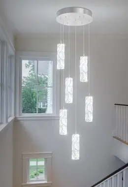 H78 Pendant Lights Kitchen Island 6-Lights Pendant Chandelier